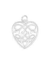 Anhänger Silber Herz hell keltischer Knoten innen 32x29 mm