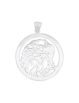 Anhänger Silber Medaillon durchbrochen Adlerkopf 40 mm mit loser Öse