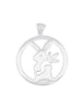 Anhänger Silber Medaillon durchbrochen Hase mit Karotte 40 mm mit Öse lose - Shanti Enterprise AG