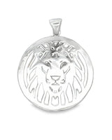 Anhänger Silber Medaillon durchbrochen Löwenkopf frontal 40 mm mit Öse lose