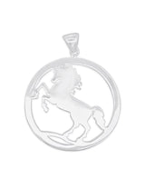 Anhänger Silber Medaillon durchbrochen Pferd 40 mm mit loser Öse
