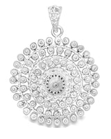 Anhänger Silber Rondelle verziert durch brochen in der Mitte erhöht 40 mm mit Öse verziert Handmade