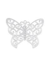 Anhänger Silber Schmetterling durchbrochen 50x41 mm mit Öse fix und Zirkon 6 Steinen