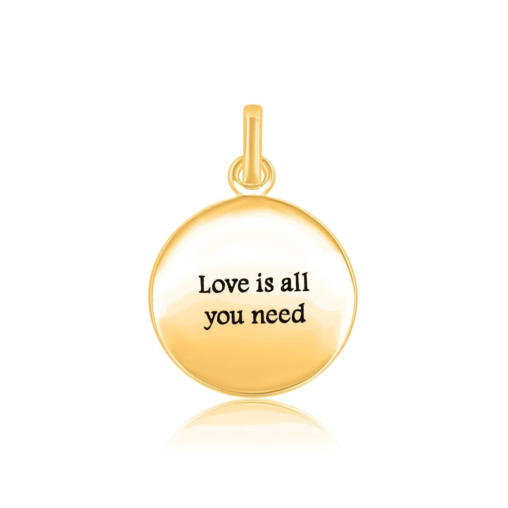 Anhänger,Follow love and it will... Plaquette mit Text D, 16mm Dicke, 0.85mm - Shanti Enterprise AG