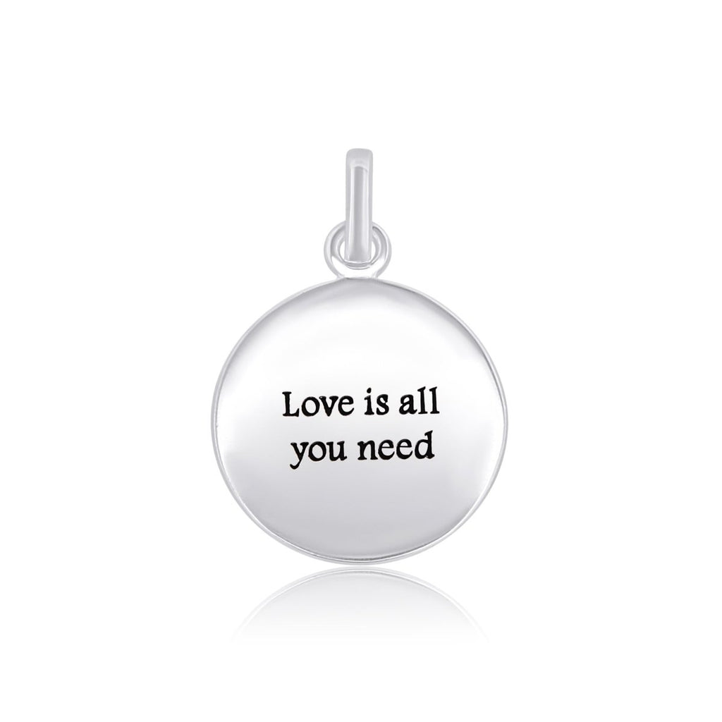 Anhänger,Follow love and it will... Plaquette mit Text D, 16mm Dicke, 0.85mm - Shanti Enterprise AG