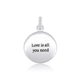 Anhänger,Follow love and it will... Plaquette mit Text D, 16mm Dicke, 0.85mm