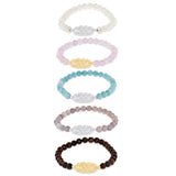 Armband mit 6mm facettiert Kugeln mit keltischem Knoten 17 cm