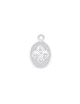 Blume Anhänger  20x12 mm auf oval erhaben Oese fix ID 2 mm Silber 925