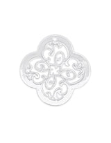 Blumen 21x21 mm 4-blättriges Amulett mit Rand 3 mm poliert Blätter durchbrochen mit Loch ID 1.2 mm Silber 925