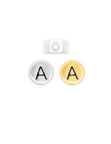 Buchstaben Elemente 6 x 3 mm Disk Loch Horizontal 1.8 mm Silber 925 ec