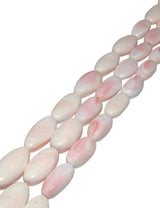 Conchy Muschel Strang Navette rosa-weiss poliert