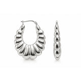 Creolen mit Muschelmuster flach 34x27  mm 6 mm dick