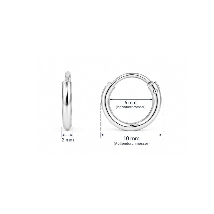 Creolen schlicht 2.0 mm Dicke mit Steckverschluss - Shanti Enterprise AG