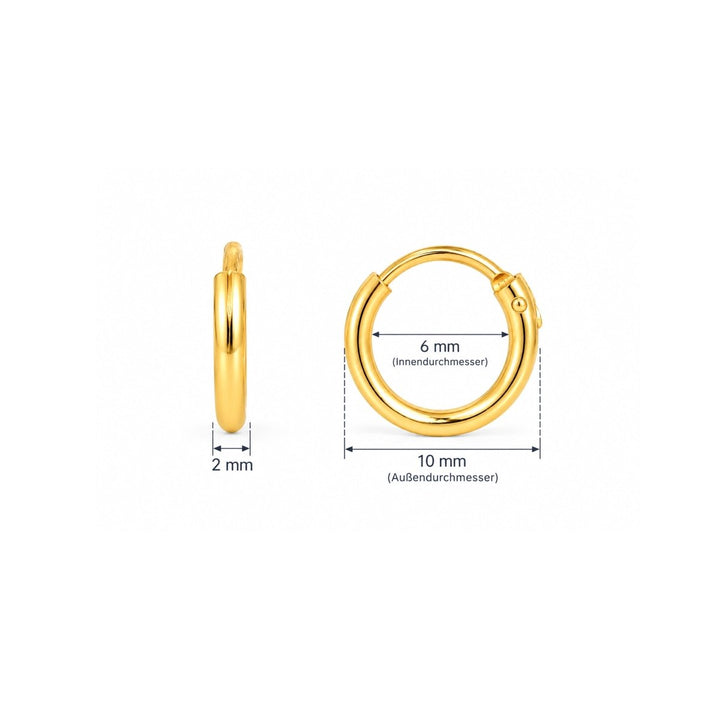 Creolen schlicht 2.0 mm Dicke mit Steckverschluss - Shanti Enterprise AG