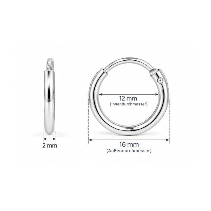 Creolen schlicht 2.0 mm Dicke mit Steckverschluss - Shanti Enterprise AG