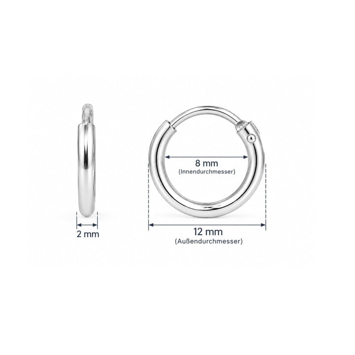 Creolen schlicht 2.0 mm Dicke mit Steckverschluss - Shanti Enterprise AG