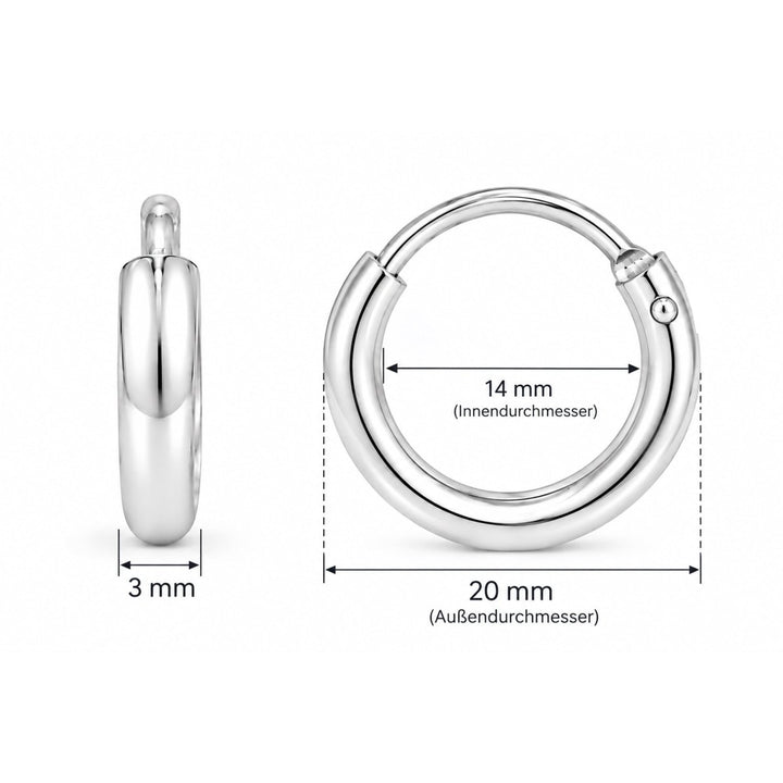 Creolen schlicht 3.0 mm Dicke mit Steckverschluss - Shanti Enterprise AG