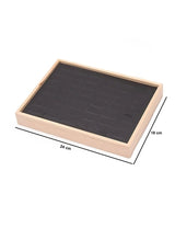 Display Holz mit schwarzem Leder Imitat für Ring 24×18 cm