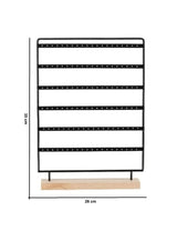 Display Metall schwarz für Ohrhänger 35x26 mm mit Holzständer für 60 Paar