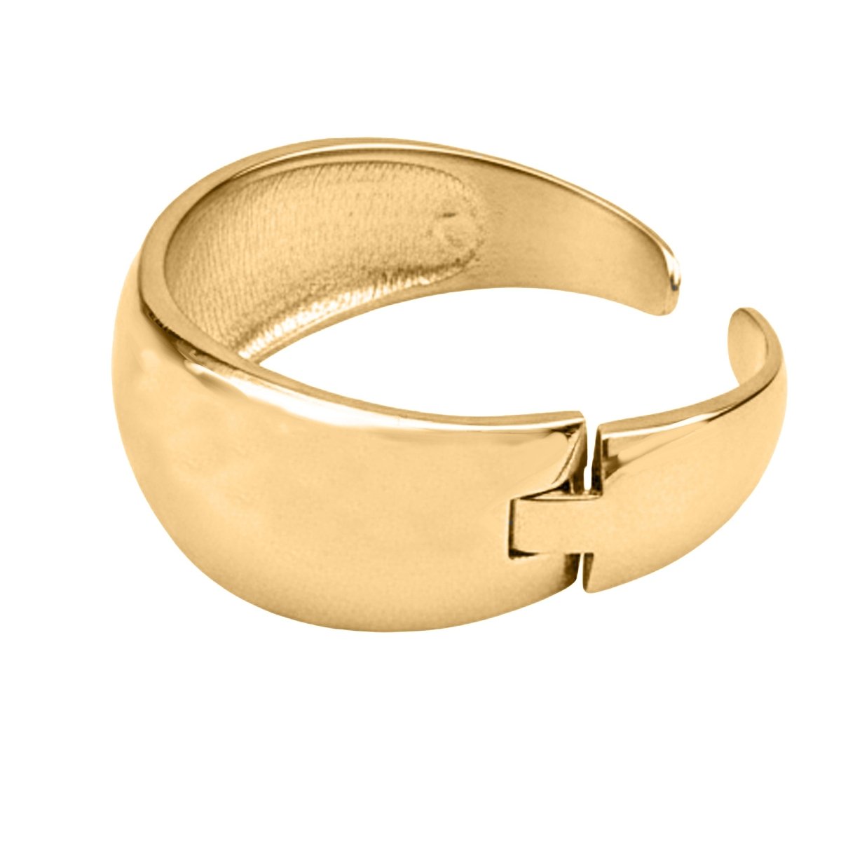 Edelstahl Armspange oval 30 mm breit mit Scharnier, nach unten verjüngend - Shanti Enterprise AG