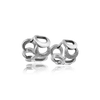 Edelstahl Creolen 13 x 9 mm mit halbmondförmigen Cut Outs und mattierten Flächen - Shanti Enterprise AG