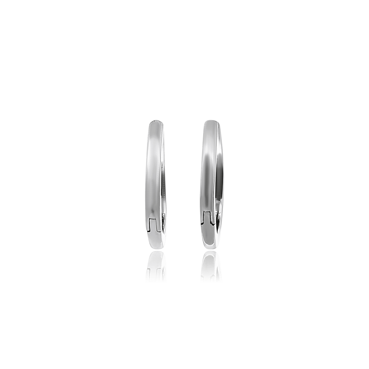 Edelstahl Creolen flach 19 mm Dicke 2.3 mm mit Steck - Verschluss - Shanti Enterprise AG