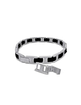 Edelstahl-Keramik Armband matt/schwarz breitverstellbar mit Klick Verschluss
