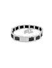 Edelstahl - Keramik Armband matt/schwarz breitverstellbar mit Klick Verschluss - Shanti Enterprise AG