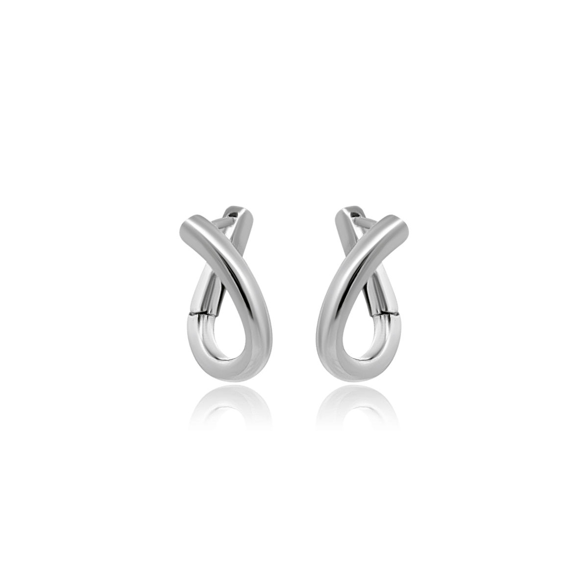 Edelstahl Ohrstecker oval 15 x 13 mm modern mit Klickverschluss - Shanti Enterprise AG