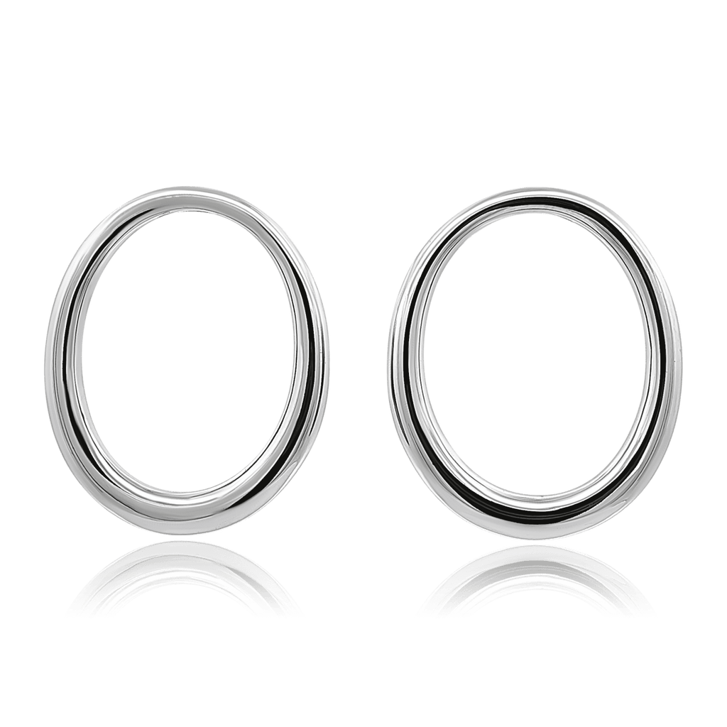 Edelstahl Ohrstecker oval 34x28 mm Dicke 4 mm - Shanti Enterprise AG