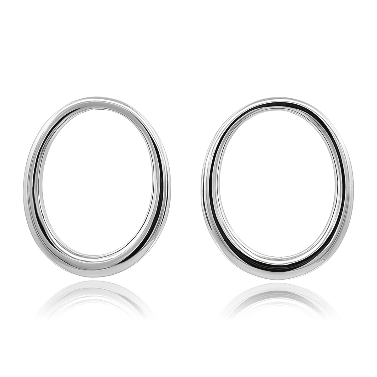 Edelstahl Ohrstecker oval 34x28 mm Dicke 4 mm - Shanti Enterprise AG