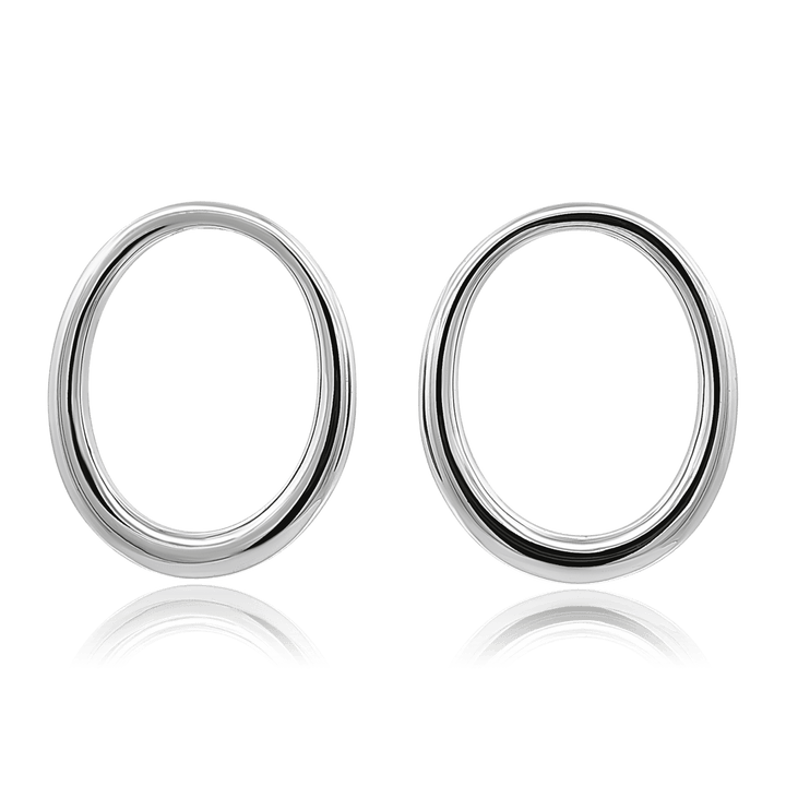 Edelstahl Ohrstecker oval 34x28 mm Dicke 4 mm - Shanti Enterprise AG