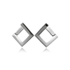 Edelstahl Ohrstecker quadratisch leicht abgerundet 17x18 mm mit Klickverschluss - Shanti Enterprise AG