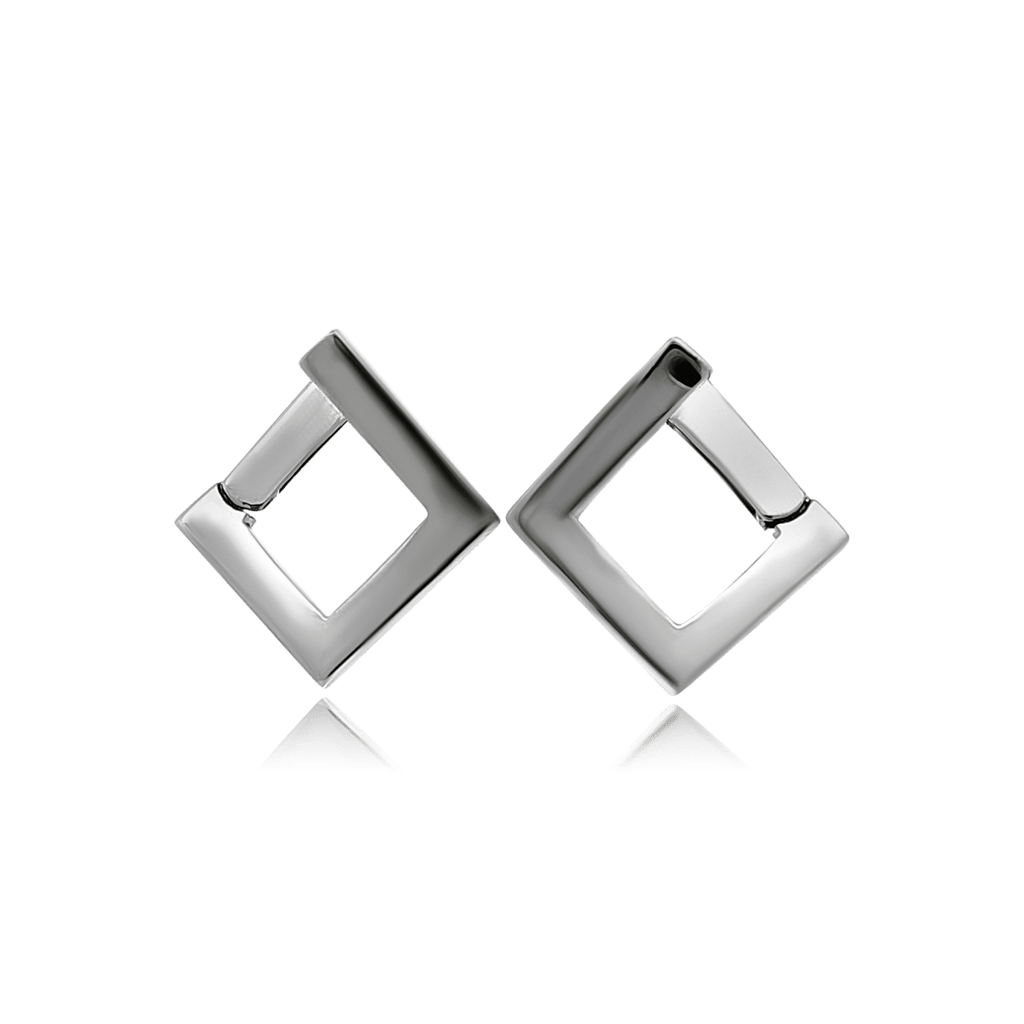 Edelstahl Ohrstecker quadratisch leicht abgerundet 17x18 mm mit Klickverschluss - Shanti Enterprise AG