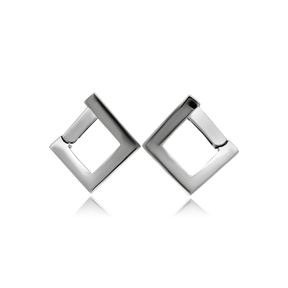 Edelstahl Ohrstecker quadratisch leicht abgerundet 17x18 mm mit Klickverschluss - Shanti Enterprise AG