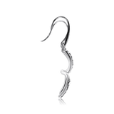 Edelstahl Spirale 28 mm Ohrhänger mit Zirkonia poliert