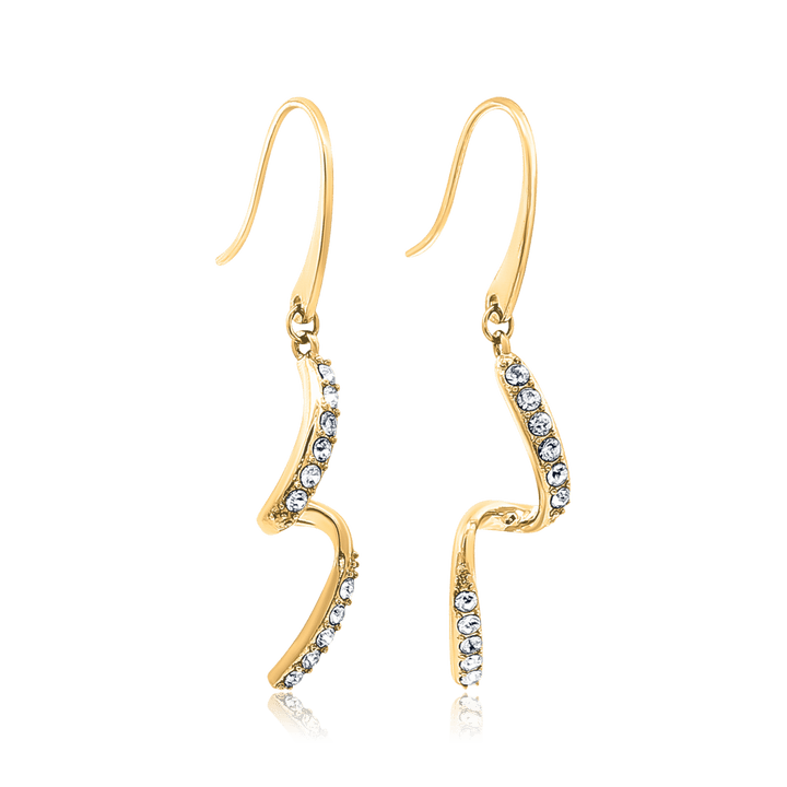 Edelstahl Spirale 28 mm Ohrhänger mit Zirkonia poliert - Shanti Enterprise AG