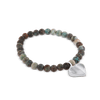 Edelstein Armband 6 mm mit Herzanhänger auf Elast 18 cm - Shanti Enterprise AG