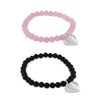 Edelstein Armband 6 mm mit Herzanhänger auf Elast 18 cm - Shanti Enterprise AG