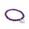 Edelstein Armband 6 mm mit Herzanhänger auf Elast 18 cm - Shanti Enterprise AG