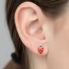 Erdebeer Ohrstecker 8x9 mm Kinder Schmuck Emaillle - Shanti Enterprise AG