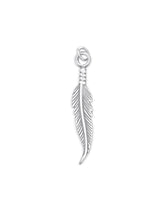 Feder 24x6.5 mm mit Struktur Oese oval ID 2 mm geschwärzt Silber 925 1 Pack = 2 Stk.