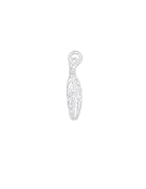 Feder Anhänger 18x4 mm fein strukturiert Silber 1 Pack = 3 Stk.