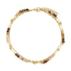 Fusskette mit Natursteinen brauntöne 3 mm verstellbar 24 - 27 cm Edelstahl 18K gelbvergoldet - Shanti Enterprise AG