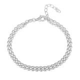 Glieder Armband oval 2-reihig 17-20 cm poliert Karabiner verstellbar