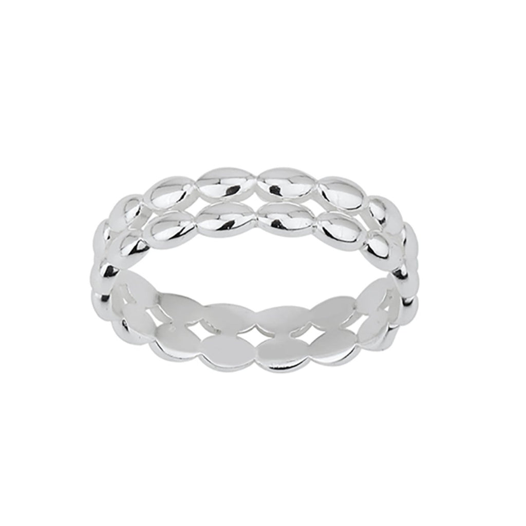 Glieder Ring doppelreihig oval 6 mm breit Innenseite flach - Shanti Enterprise AG