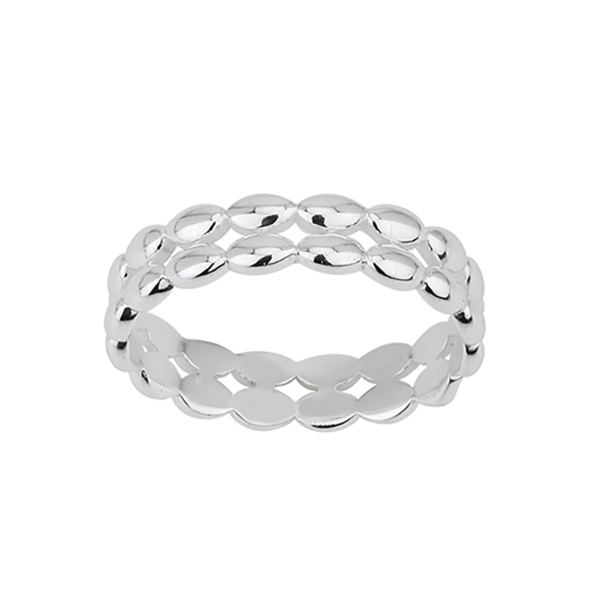 Glieder Ring doppelreihig oval 6 mm breit Innenseite flach - Shanti Enterprise AG