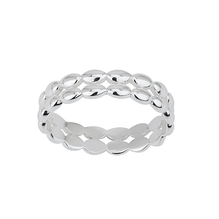 Glieder Ring doppelreihig oval 6 mm breit Innenseite flach - Shanti Enterprise AG