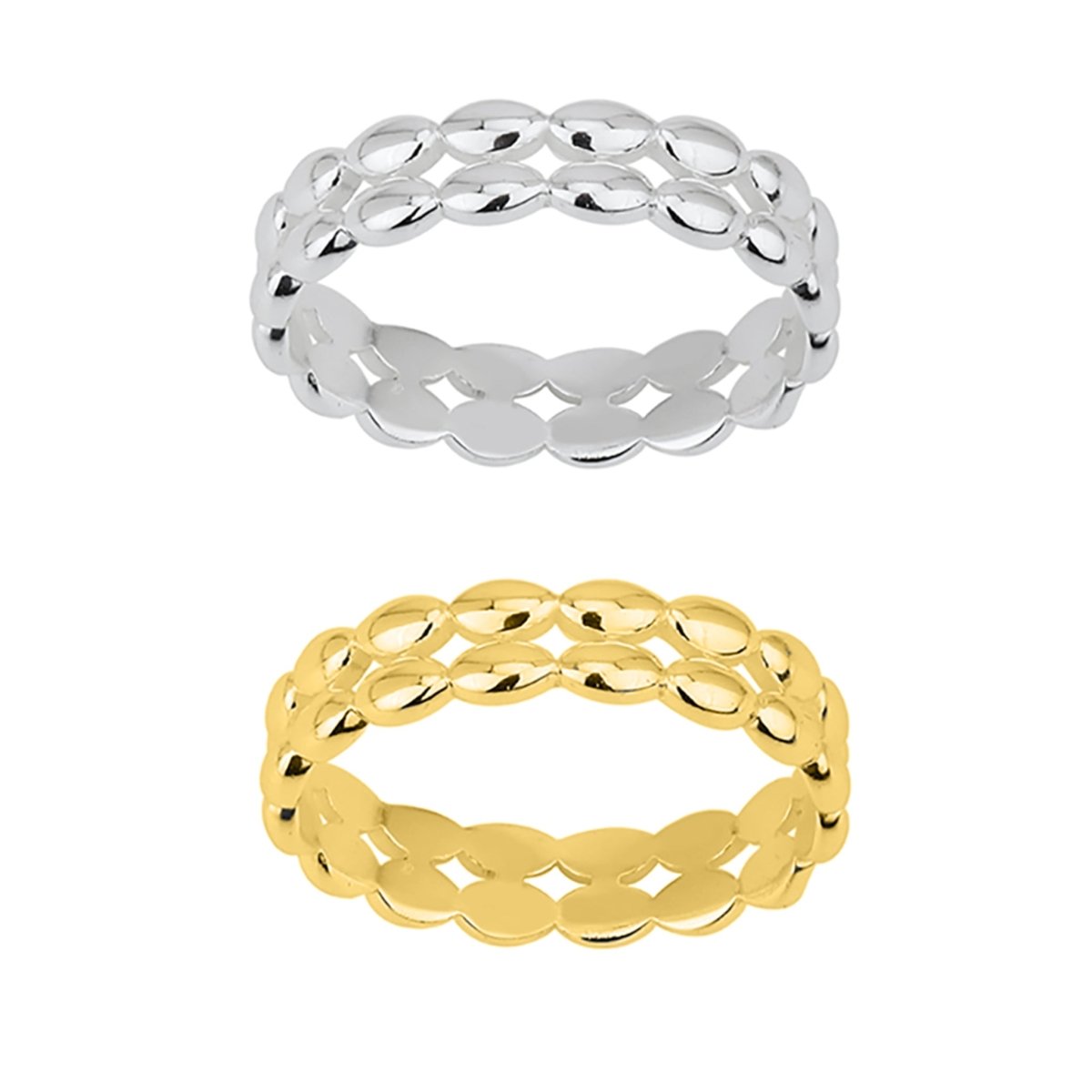 Glieder Ring doppelreihig oval 6 mm breit Innenseite flach - Shanti Enterprise AG