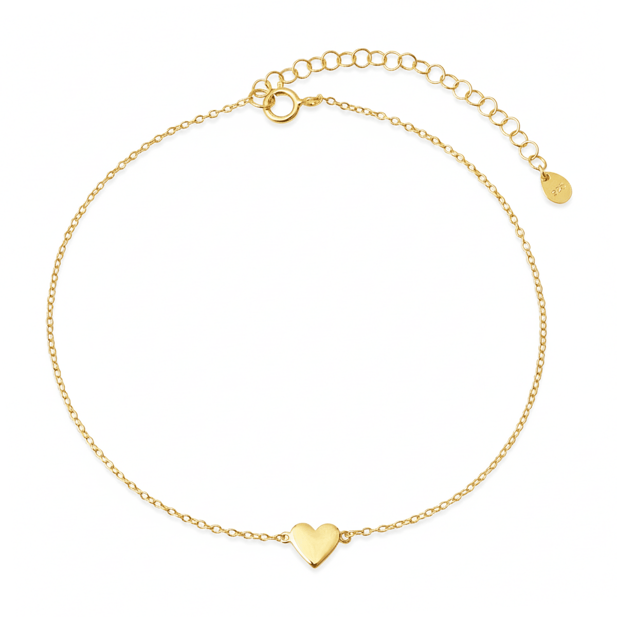 Herz Fusskette Anker 21.5 - 26.5 verstellbar Federring - Shanti Enterprise AG